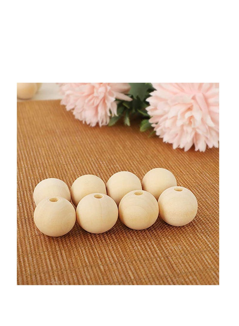 Natural Wood Beads, Unfinished Loose Wood Beads Crafts, Suitable for Home and Holiday Decor, for Craft Making Decorations and DIY Crafts