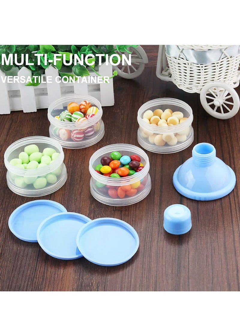 Milk Powder Container, Baby Portable Formula Storage Dispenser Makeup Blue 4 Layers Food Feeding Box