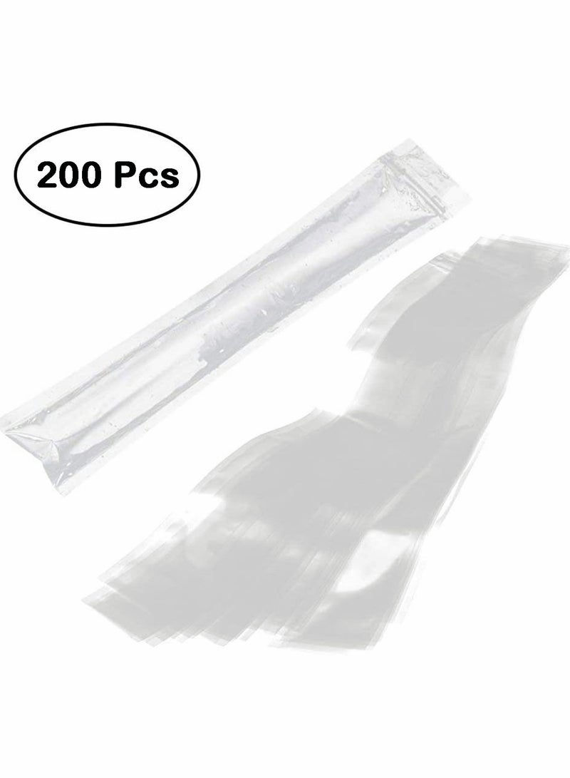 200 PCS Disposable Ice Popsicle Mold Bags, BPA Free Ice Pop Pouch with A Funnel for Yogurt, Ice Candy, Ice Cream Party Favors