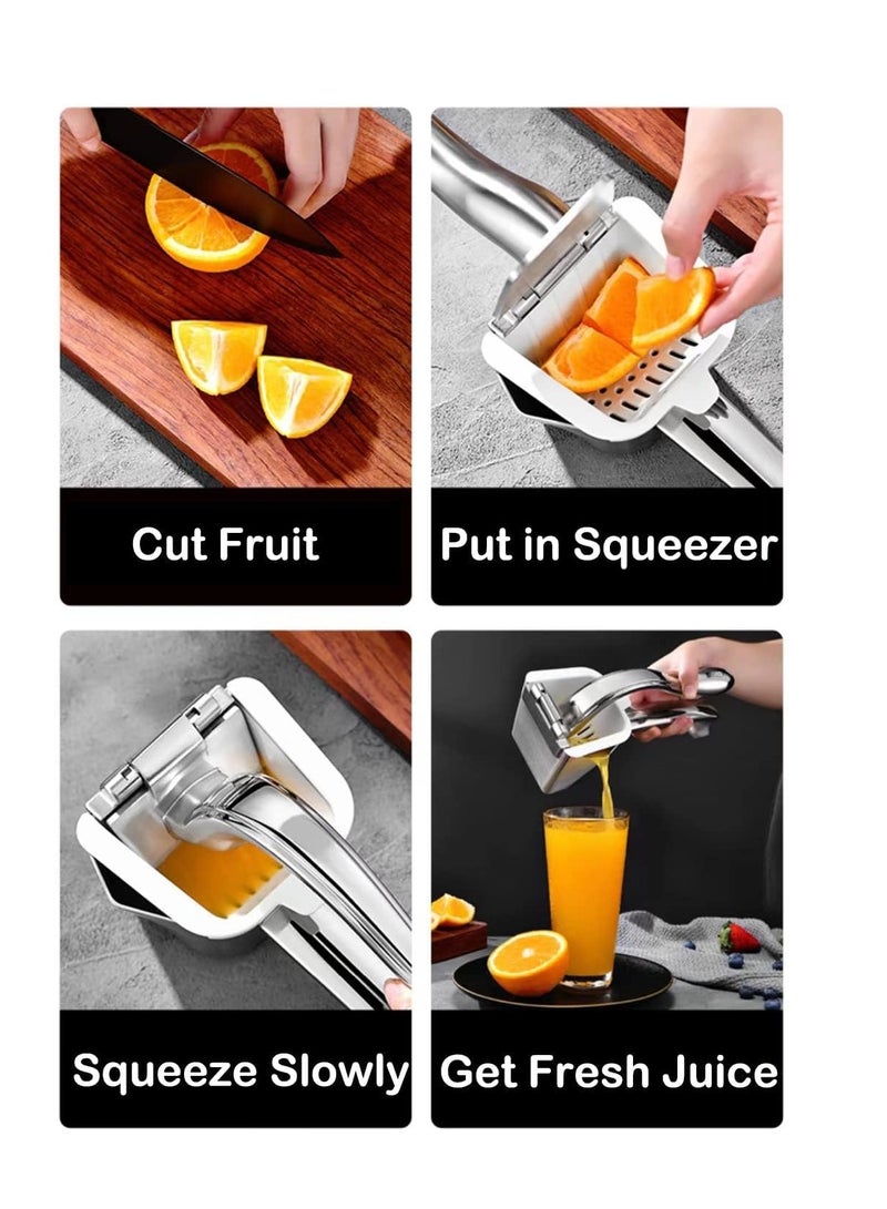 Real Stainless Steel Lemon Squeezer Citrus Juicer Hand Press Heavy Duty Manual Squeeze Juice Extractor Maker Orange Lime Grapefruit Presser