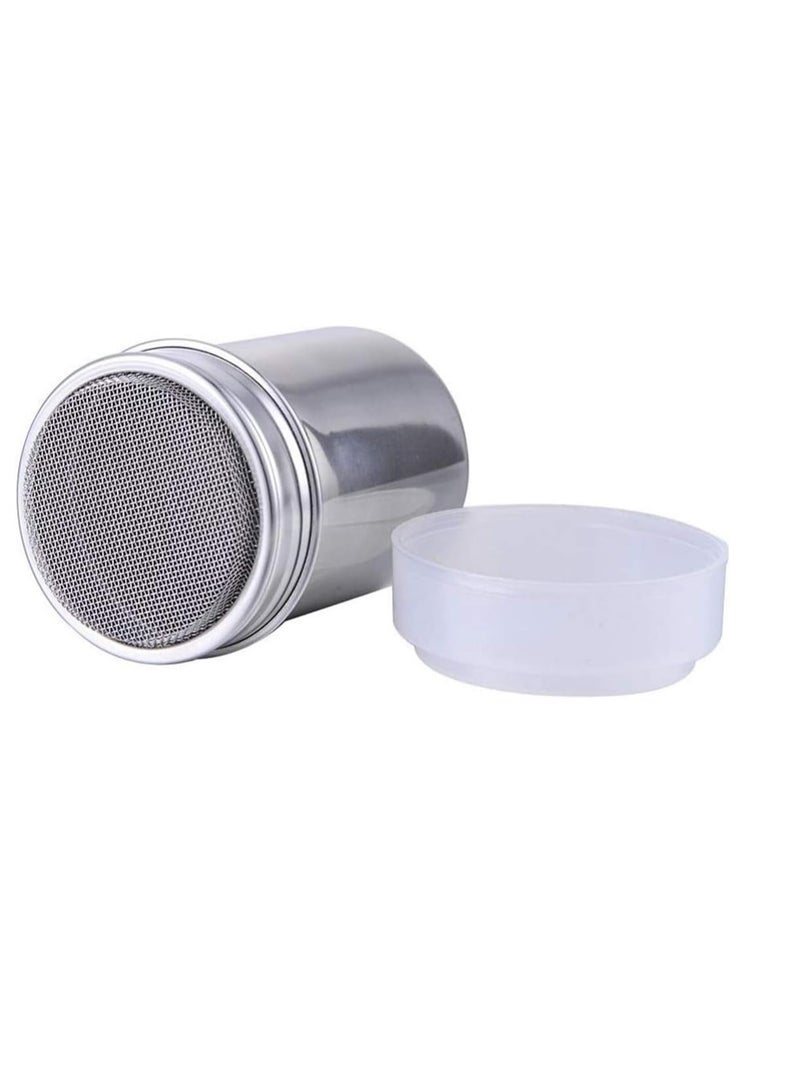 Stainless Steel Fine-Mesh Flour Sifter Icing Sugar Shaker Hand Held Sieve Powder Large Capacity Baking Cup Ideal for Icing Sifter Tapioca Coconut