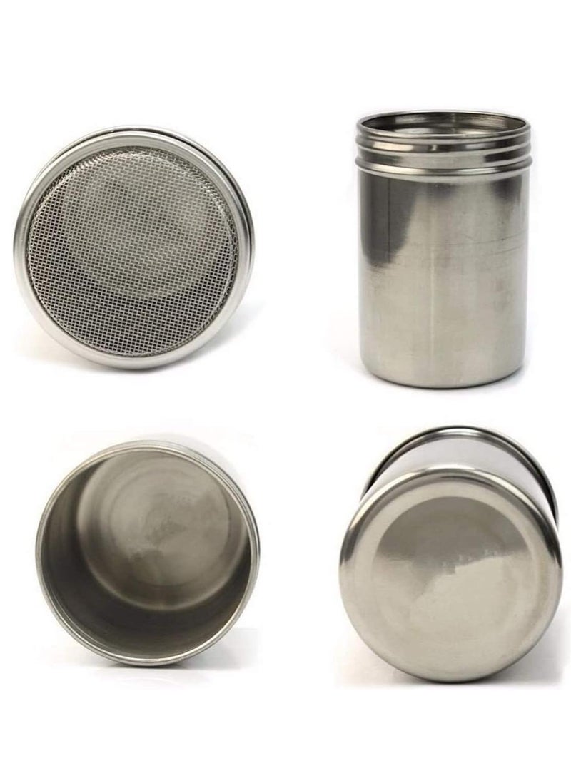 Stainless Steel Fine-Mesh Flour Sifter Icing Sugar Shaker Hand Held Sieve Powder Large Capacity Baking Cup Ideal for Icing Sifter Tapioca Coconut