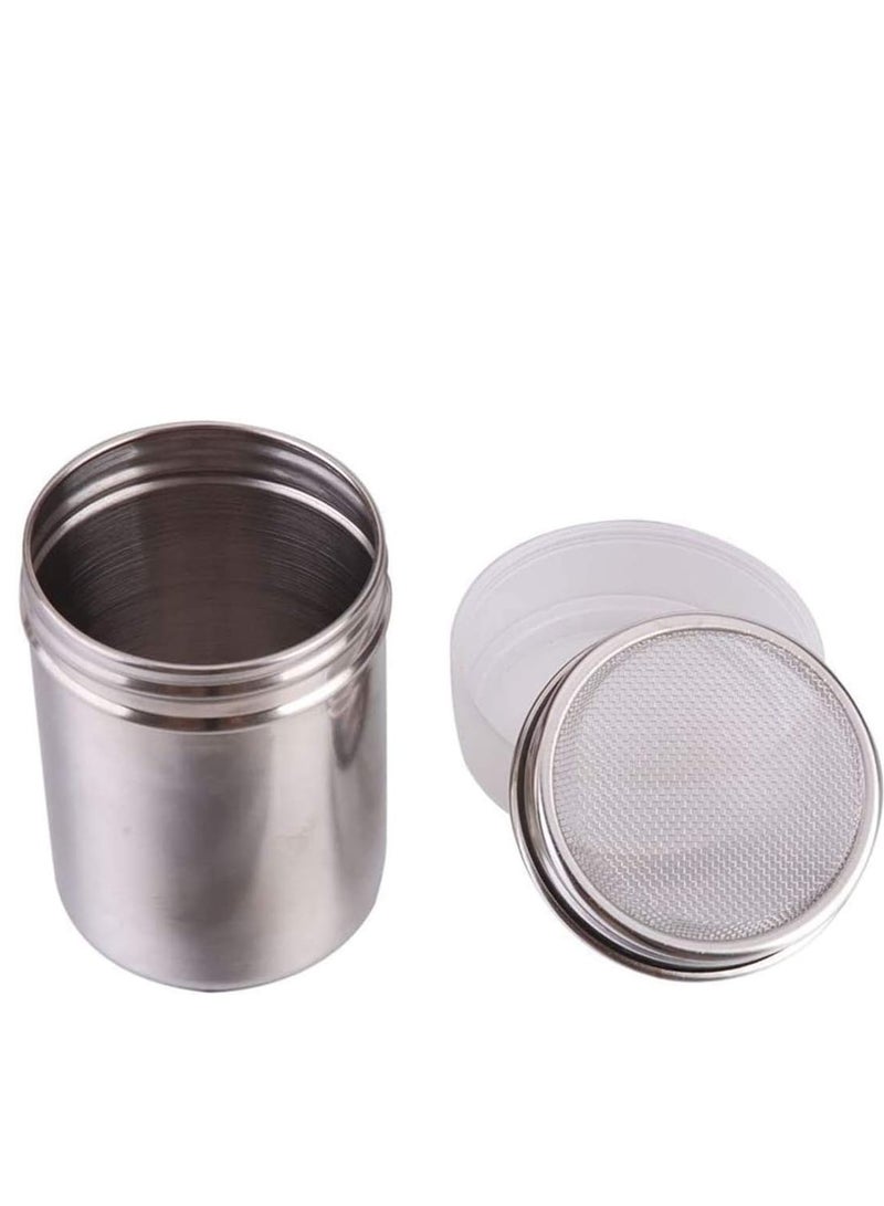 Stainless Steel Fine-Mesh Flour Sifter Icing Sugar Shaker Hand Held Sieve Powder Large Capacity Baking Cup Ideal for Icing Sifter Tapioca Coconut