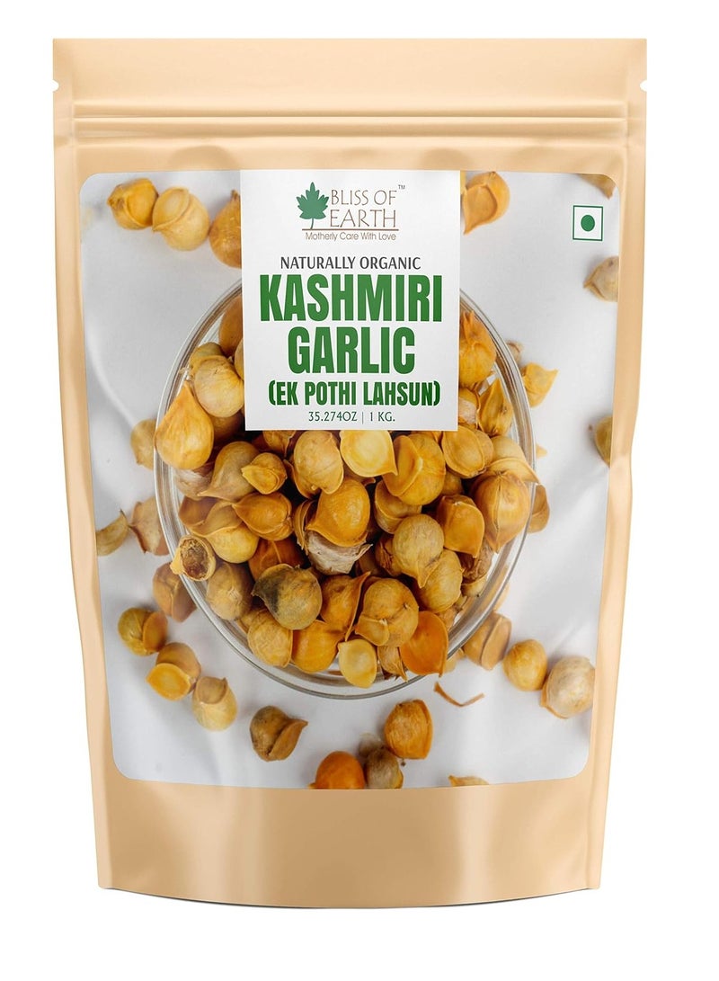 Bliss of Earth Naturally Organic Kashmiri Garlic 1kg Single Clove  Kashmiri Ek Pothi Lahsun