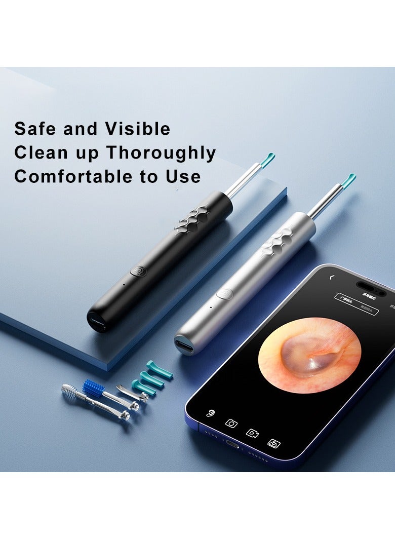 Ear Wax Removal kit  Ear Wax Removal Tool Wax Elimination Tweezers and Wireless Visible Ear Cleaner Ear Wax Cleaning Tools with Camera for iOS, Android Phones