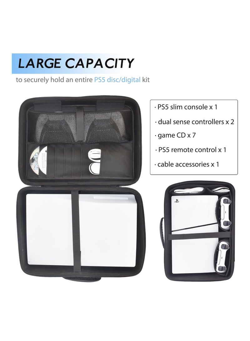 Carrying Case for Playstation 5 Console, Travel Case Compatible with PS5, DualSense Controllers, Base, Games and Accessories