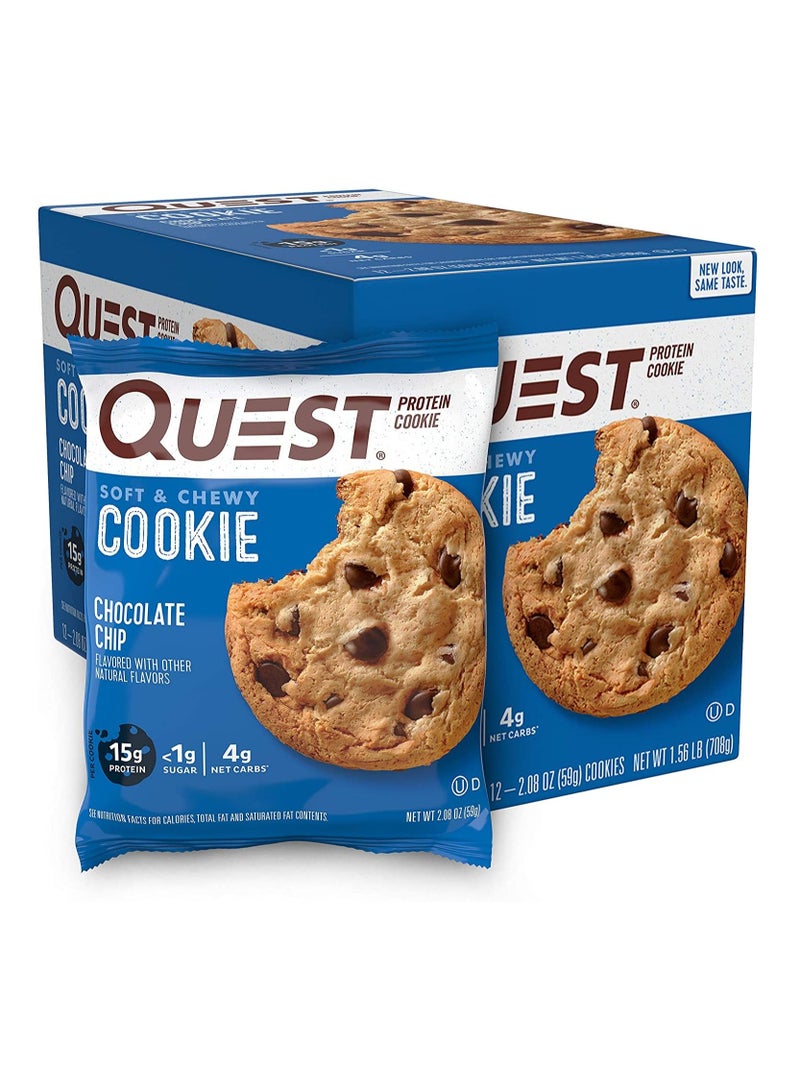 Quest Cookies Chocolate Chip 59g Pack of 12