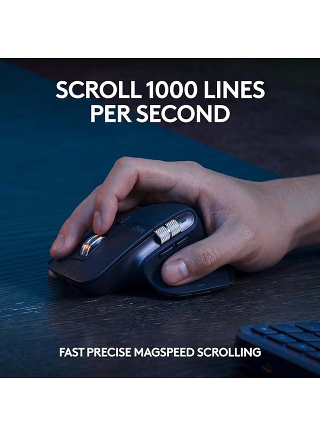 MX Keys S Combo Wireless Keyboard and Mouse, Palm Rest, Customizable Illumination, Fast Scrolling, Bluetooth, USB-C, for Windows, Linux, Chrome, Mac, ARA Layout, 920-011616 Graphite