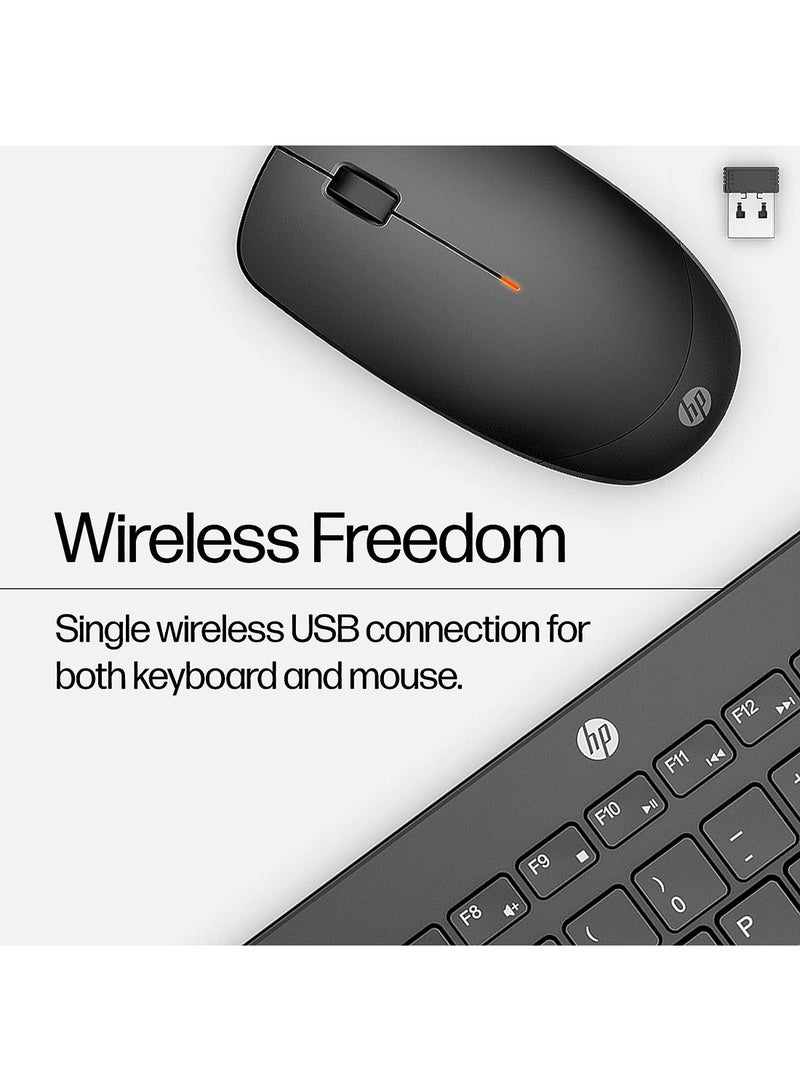 230 Wireless Keyboard and Mouse Combo Set, 1600 Dpi, English, 18H24AA#ABV Black