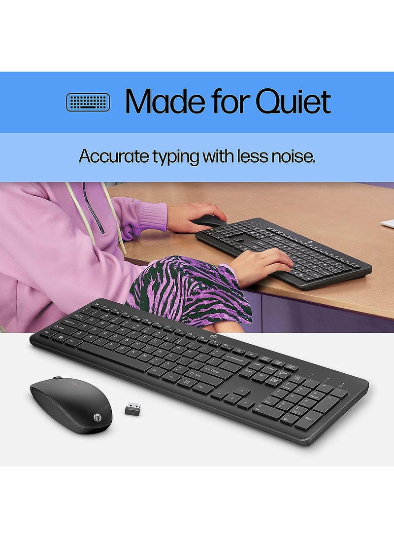 230 Wireless Keyboard and Mouse Combo Set, 1600 Dpi, English, 18H24AA#ABV Black