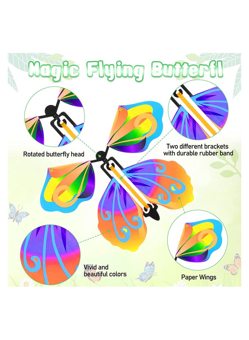 20 PCS Flying Butterfly Toy, Magic Wind Up Flying Butterfly Surprise Box Wind Up Butterfly Surprise Toy for Wedding Birthday Party Book and Greeting Cards(5 Styles)