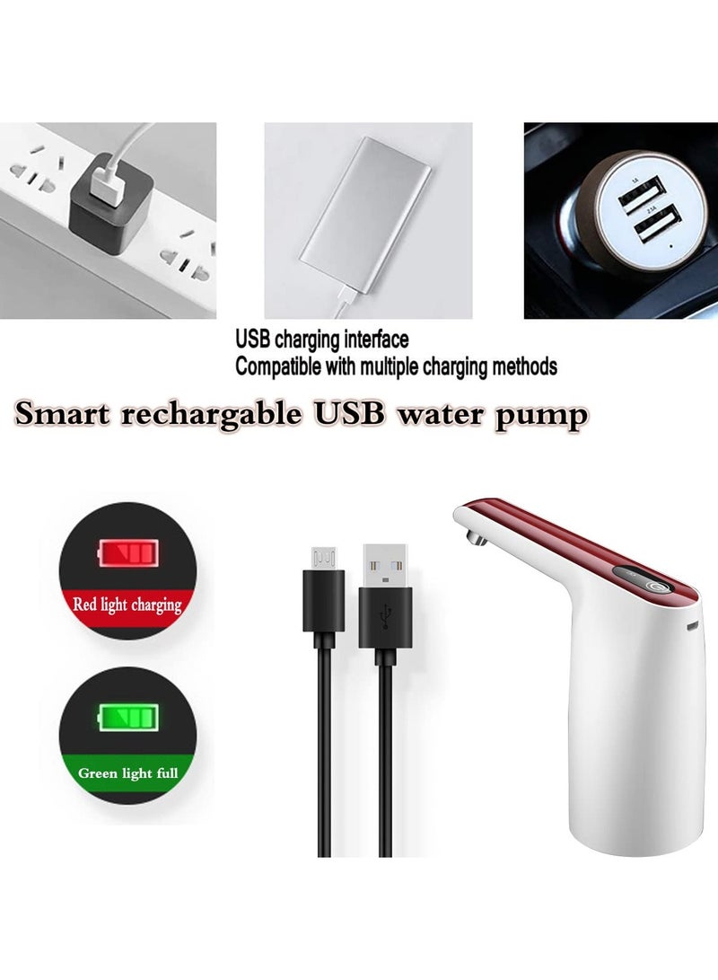 Electric Water Dispenser Pump, 2-5 Gallon Universal Portable Electric Water Pump USB Charging Drinking Water Pump Portable Automatic Water Bottle Pump for Home Kitchen Office Camping Water Dispenser