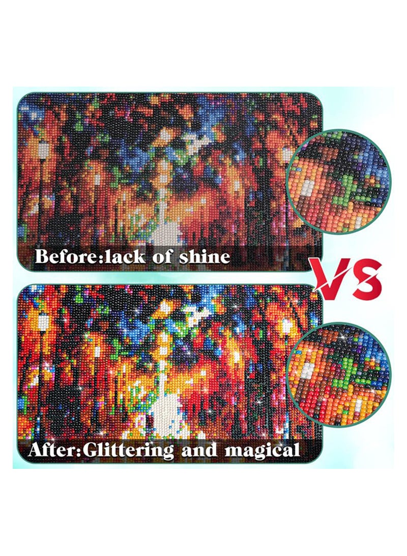 2PCS Diamond Painting Glue Sealing Wax Jigsaw Adhesive 240ML Diamond Painting Sealer Permanent Fixing and Glittering Effect Diamond Handicrafts Brightening Prevents Shedding Comes with Sponge Tip