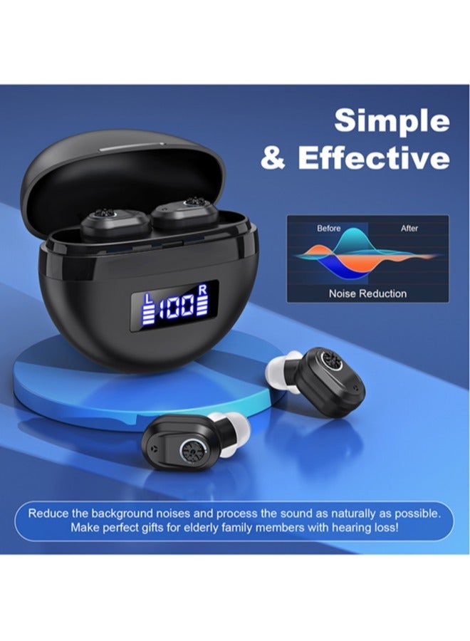 Rechargeable Hearing Aids For Seniors with Noise Cancelling and Volume Control,Hearing Amplifier for Adults Hearing Loss,In Ear Digital Hearing Aids With Charging Case