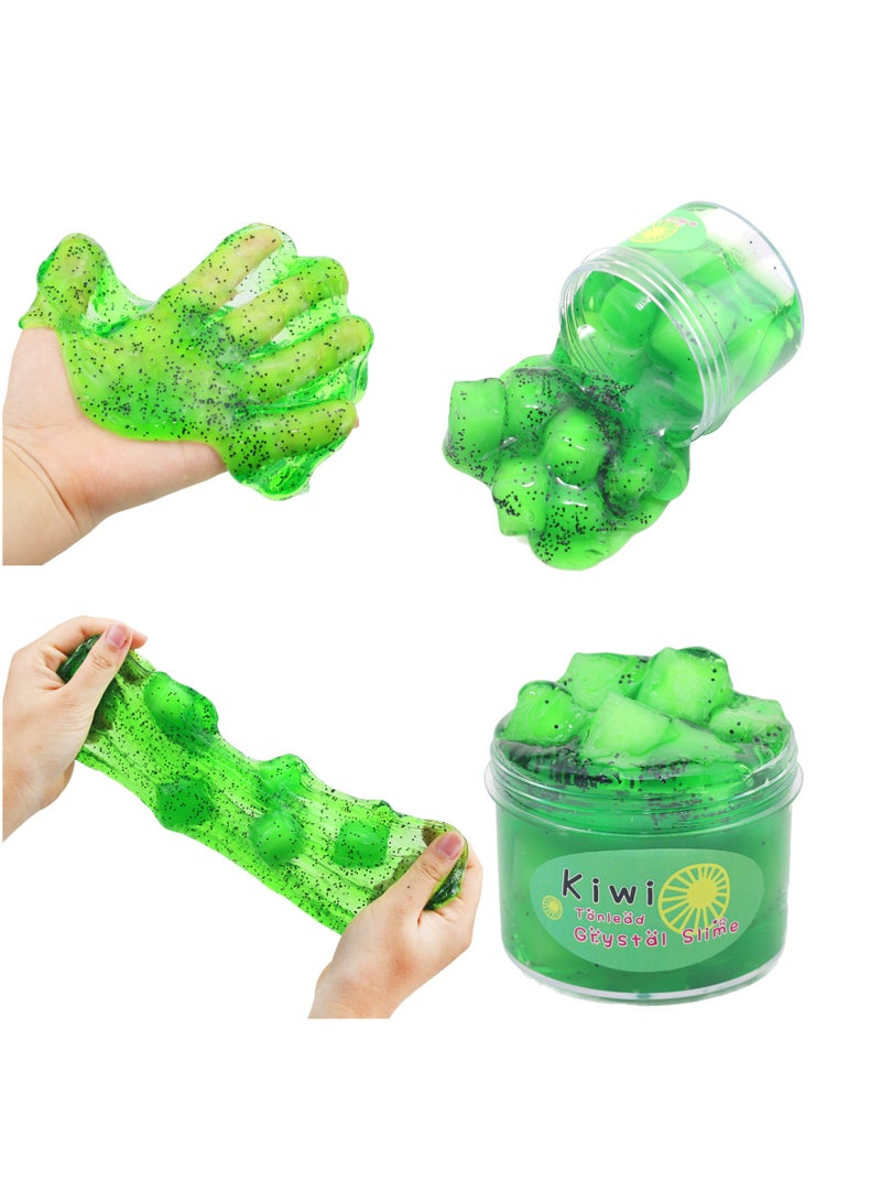 5pcs Clear Slime Crystal Putty 7oz Soft Jelly Clay Non  Sticky Slime Premade for Girls Boys, Crunchy Bubble Slime DIY Cotton Mud Stretchy Kids Toys Art Craft Birthday Party Favor