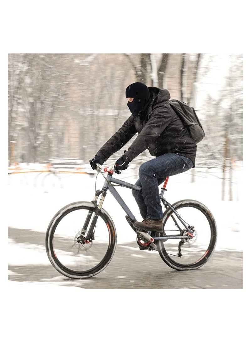 Balaclava Ski Mask Bicycle Motorcycle Balaclava Windproof Bike Face Masks Warm Breathable Balaclavas Winter Fleece Neck Warmer with Anti-Slip Thermal Gloves for Cycling Hiking Outdoor Unisex