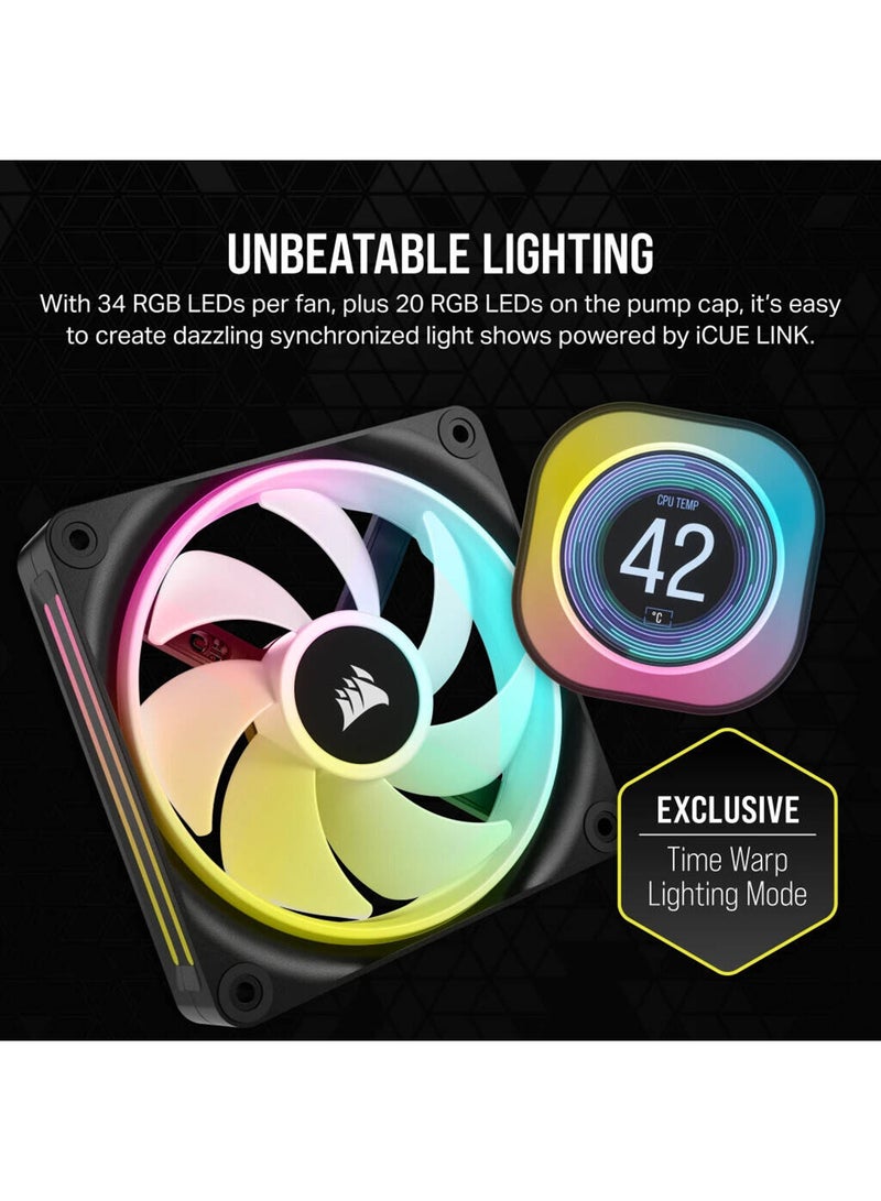 iCUE LINK H170i RGB AIO LCD Liquid CPU Cooler, 420mm Radiator, 2.1