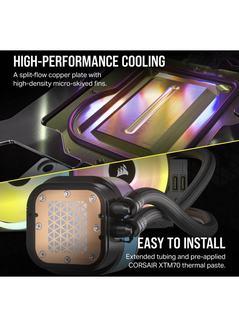 iCUE LINK H170i RGB AIO LCD Liquid CPU Cooler, 420mm Radiator, 2.1