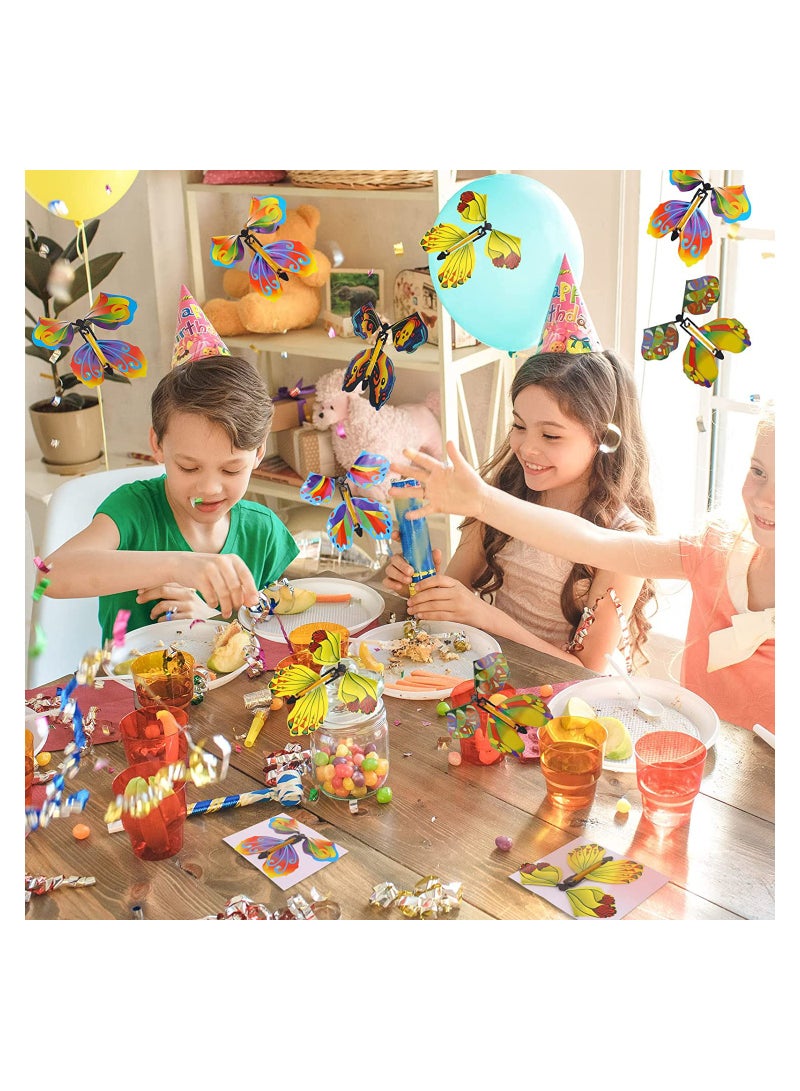 20 PCS Flying Butterfly Toy, Magic Wind Up Flying Butterfly Surprise Box Wind Up Butterfly Surprise Toy for Wedding Birthday Party Book and Greeting Cards(5 Styles)