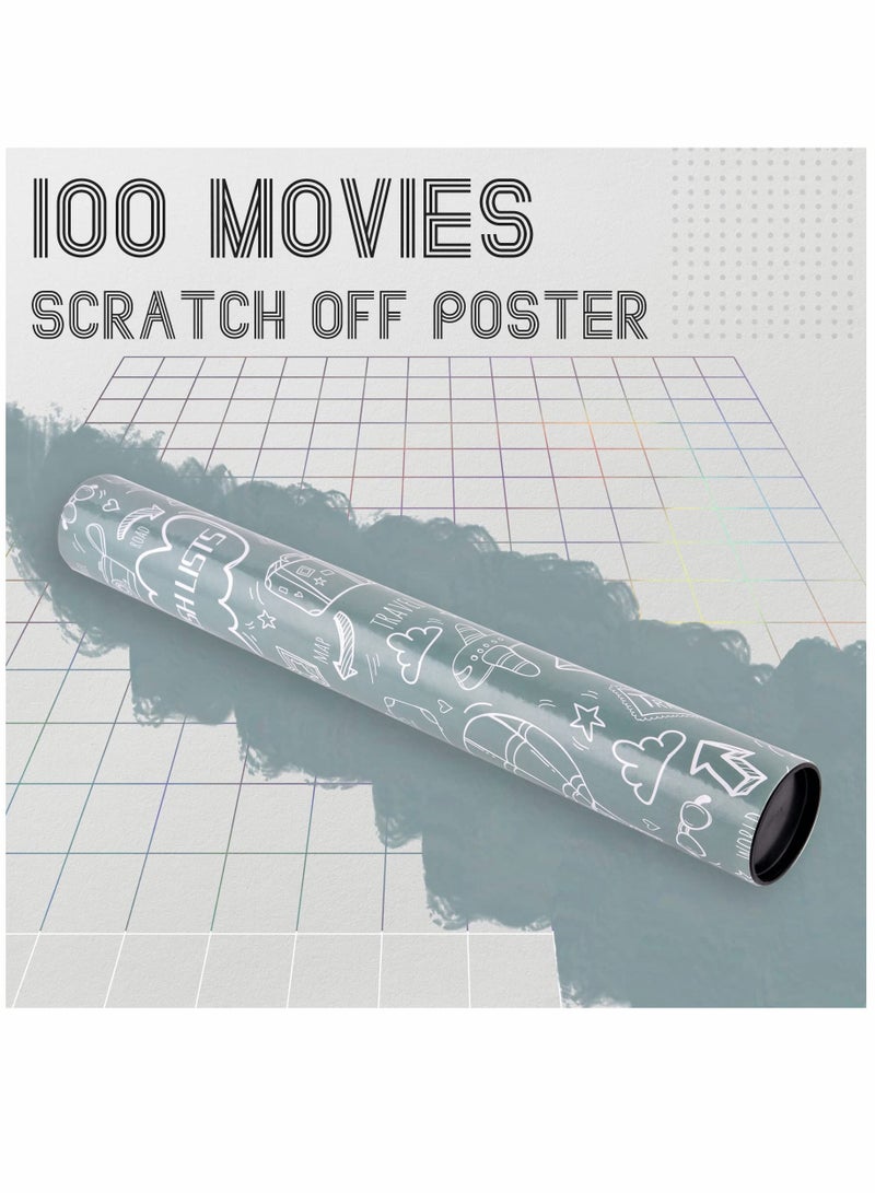 Scratch Off Poster, KASTWAVE 100 Things To Do Bucket List Scratch Off Poster, 100 Dates Bucket List Scratch Poster for Room Decor, Easy to Scrape Down 24 x 16 inches