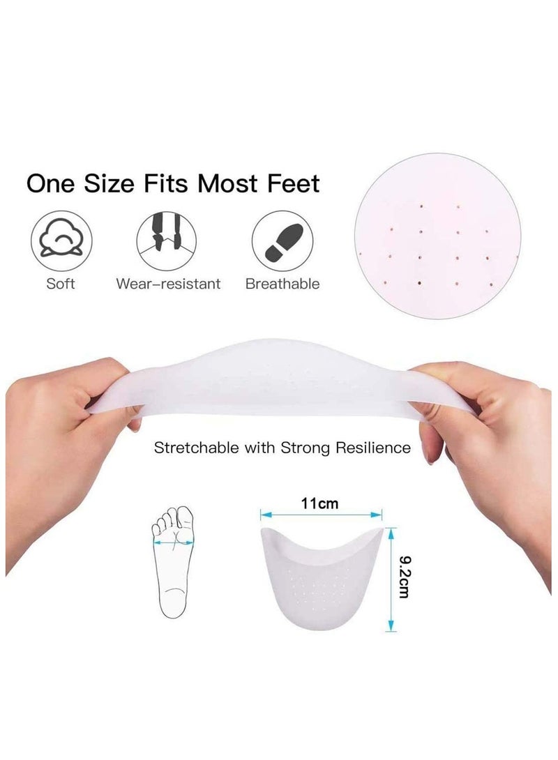 Silicone Gel Toe Caps,  Soft Silicone Gel Toe Protectors Covers Toe Caps Metatarsal Pads Ballet Pointe Pads with Forefoot Cushion Ballet Pointe Dance High Heel Shoe Pads, 2 Pairs
