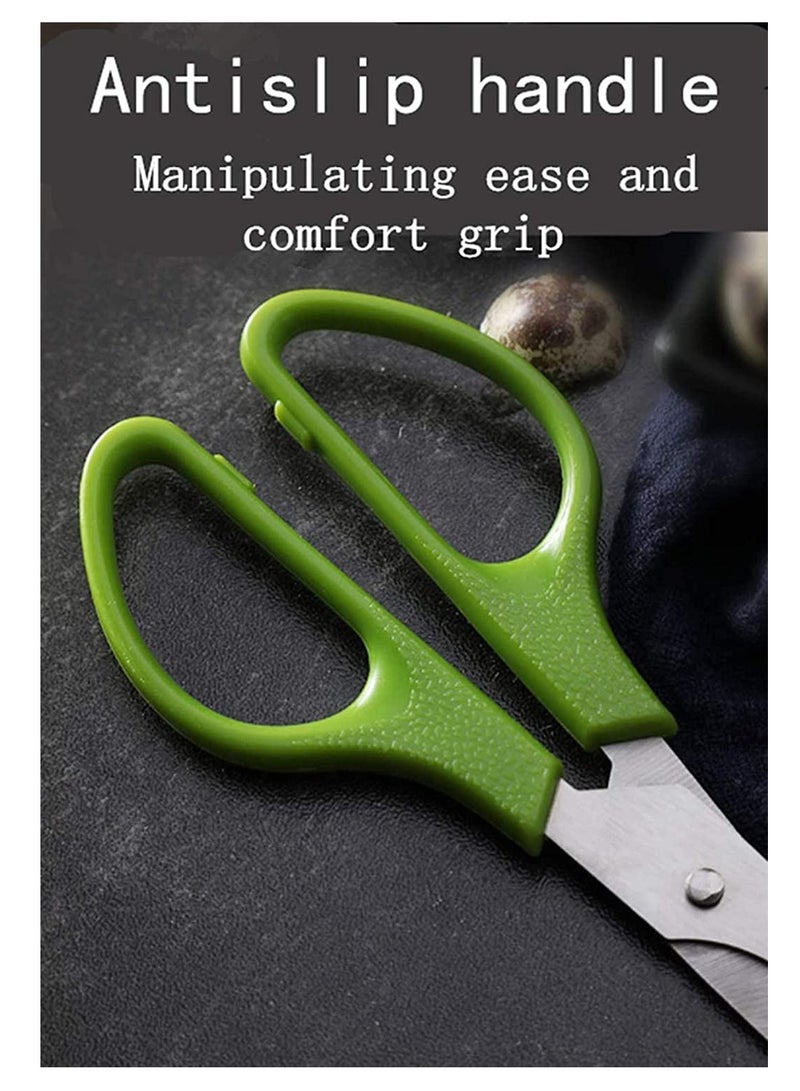2pcs Stainless Steel P IGeon Quail Egg Scissors, Bird Egg Cutter Opener, Shears Tool for Home Kitchen, Green