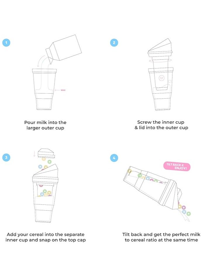 A portable cereal cup with no spoon, no bowl, it's cereal on the go ( Yellow )
