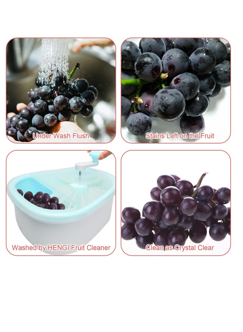 Fruit and Vegetable Washing Machine, Fruit Cleaner Spinner, Fruit Washer Spinner with Brush, Multifunctional Fruit and Vegetable Scrubber, Salad Spinner (Blue)