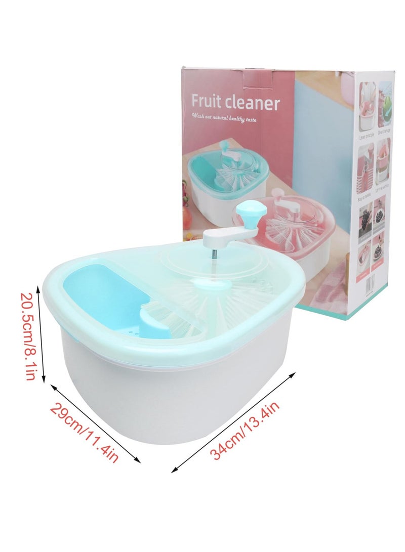 Fruit and Vegetable Washing Machine, Fruit Cleaner Spinner, Fruit Washer Spinner with Brush, Multifunctional Fruit and Vegetable Scrubber, Salad Spinner (Blue)