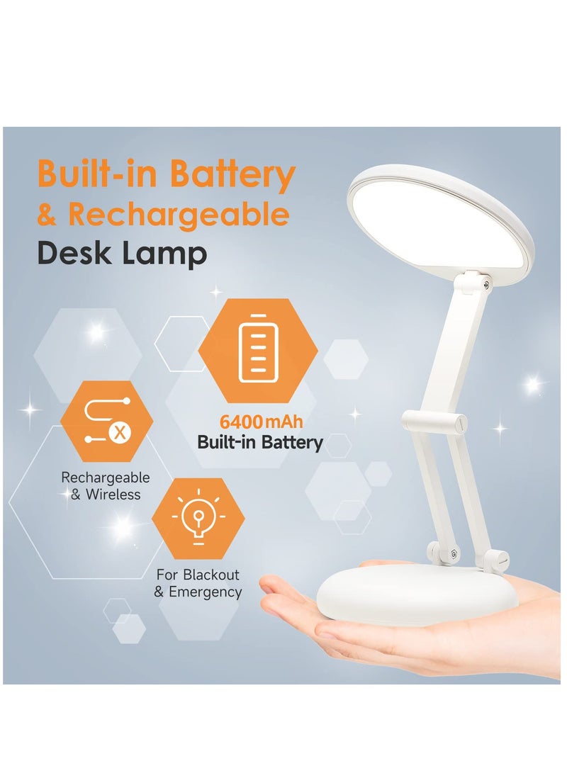 Battery Operated Lamp Small Desk Lamp Foldable & Portable Light,8 Brightness Rechargeable Lamp Wireless Lamp Mini Lamp,Dimmable Battery Powered Lamp Cute Desk Lamp,Battery Operated Lamp Portable Light