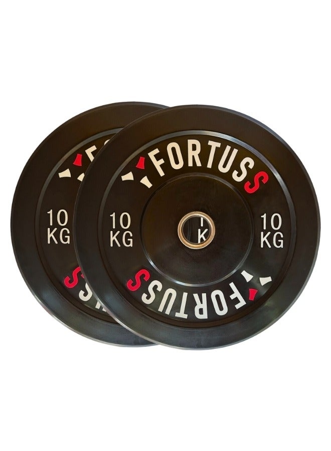 Olympic Bumper Plates 10 Kg - Pair (2 Pcs) | Low Bounce Weight Bumper Plates For Strength Training