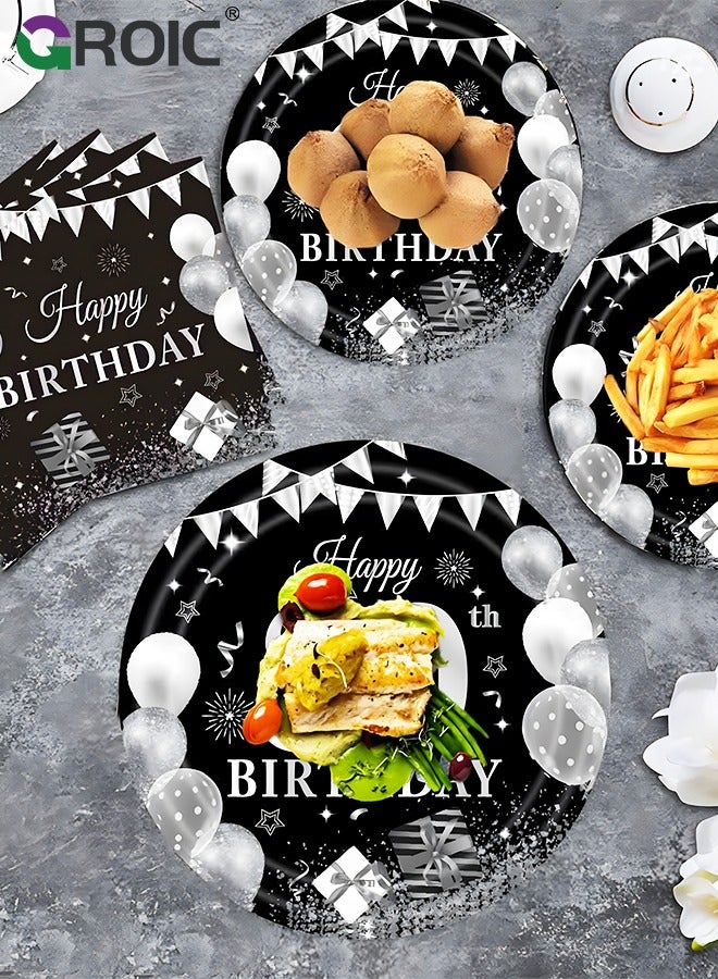 116 Pcs Birthday Party Supplies and Decorations Pack, 18 Years Old Theme Party Decoration, Include Knives, Forks, Spoons, Plates, Napkins, Cups for 18 Years Old Birthday Party Decorations