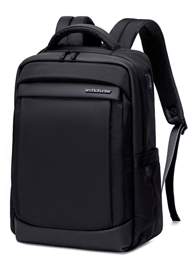 Durable Laptop Bag Light Weight Water Resistant with USB Jack Travel Backpack with Separate Laptop Compartment for Unisex B00478 Black