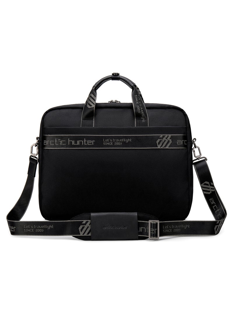 Shoulder Laptop Bag Anti Theft 15.6 Inch Laptop Compartmented Messenger Bag with Adjustable Shoulder Strap for Men and Women GW0004 Black