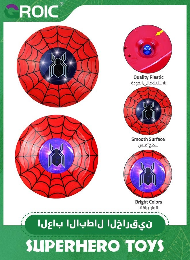 Spiderman Toy Set, Spider-man Capes and Eye Mask Dress Up, Kids Superhero Belt and Wrist Band Set, Comic Action Figures Shield Set, Superhero Costume Role Play Toy, Gift for Boys Girls 3+