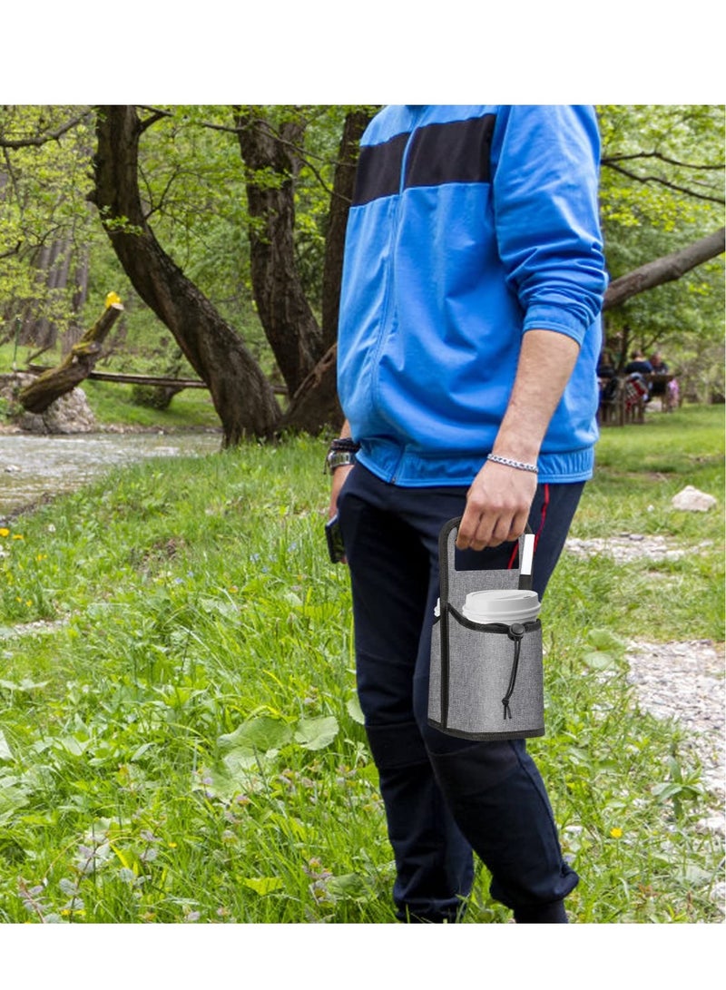 Coffee Cup Carrier Bag Portable and Reusable Collapsible Tote Bag with Organizer Pockets Safely Secures Hot and Cold Beverages Perfect for Food Delivery and Take Out