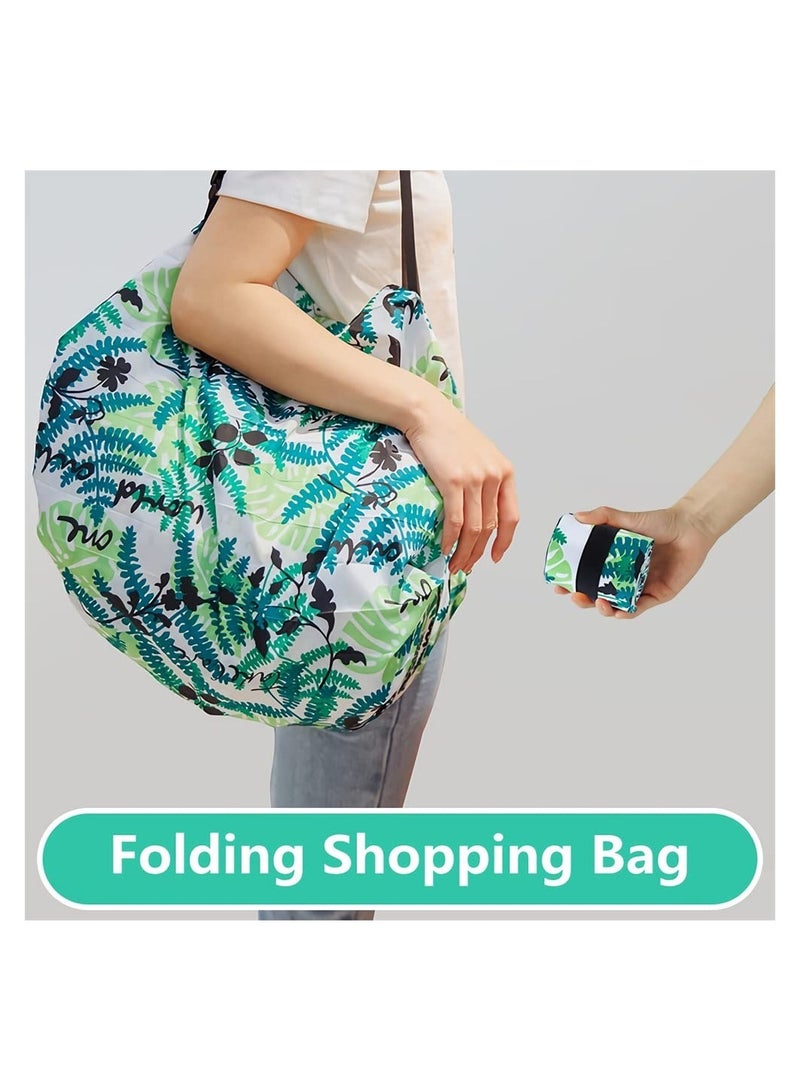 2-Pcs Reusable Recycling Grocery Bags with Handles, Foldable Washable Shopping Bags, Waterproof Large Capacity Shopping Tote Bag