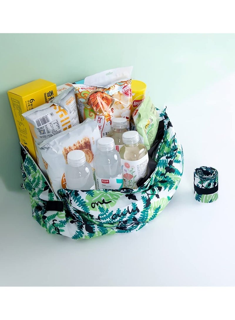 2-Pcs Reusable Recycling Grocery Bags with Handles, Foldable Washable Shopping Bags, Waterproof Large Capacity Shopping Tote Bag