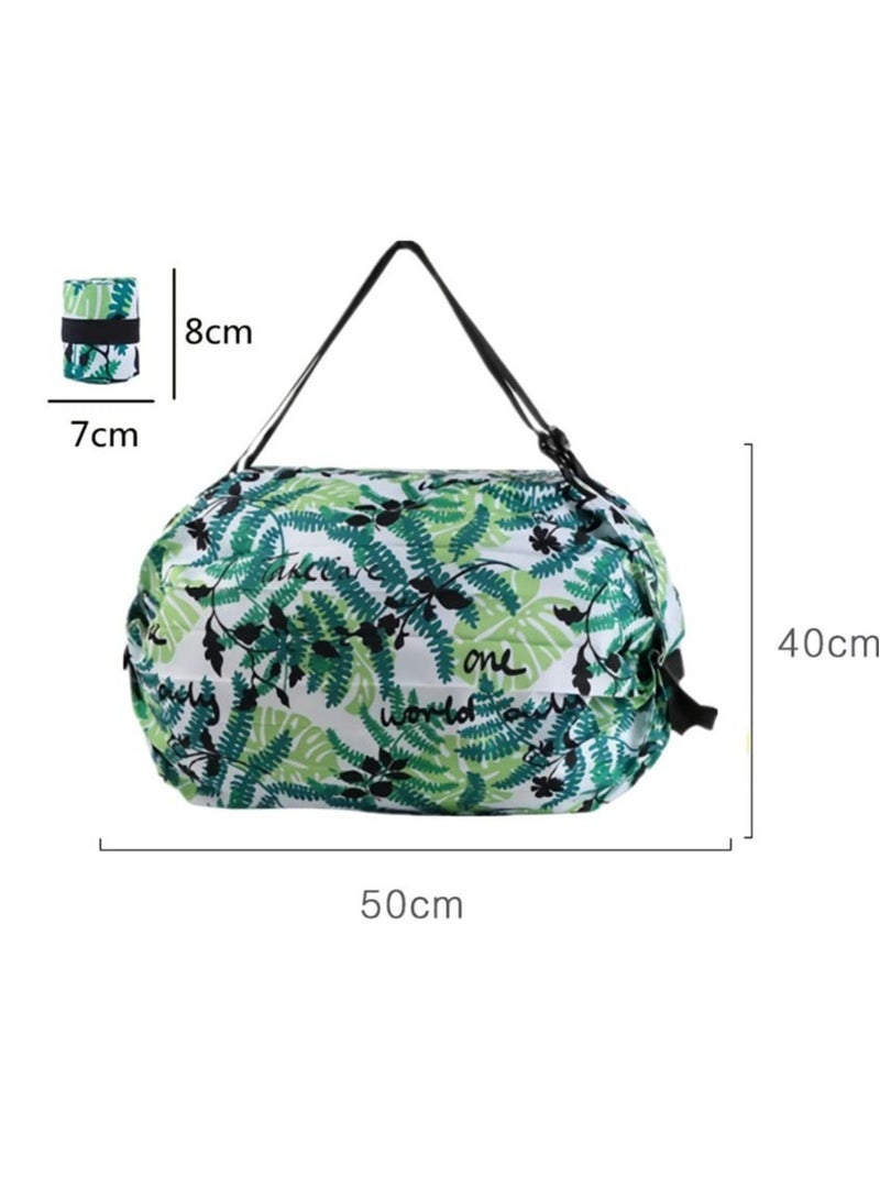2-Pcs Reusable Recycling Grocery Bags with Handles, Foldable Washable Shopping Bags, Waterproof Large Capacity Shopping Tote Bag