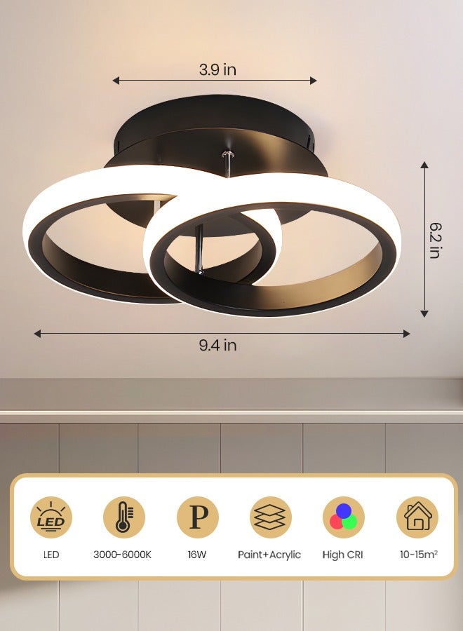 Modern LED Ceiling Light Flush Mount for Bedroom - Modern Round Dimmable Fixture with Adjustable Lighting, Three Color Temperature, and 16W Power