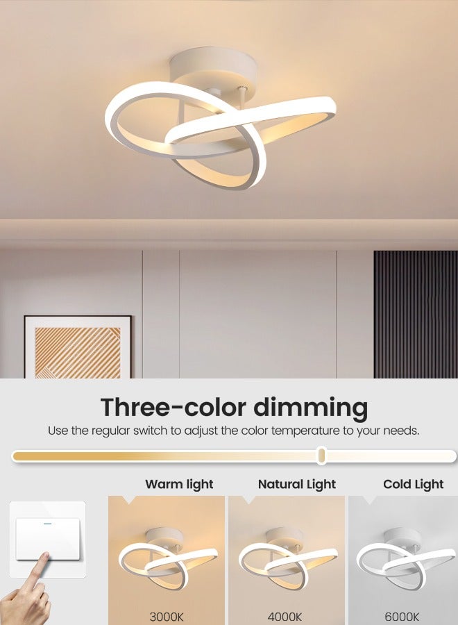 Modern Dimmable LED Ceiling Light Flush Mount - Modern White Irregular Design with Adjustable Light, Three Color Dimming, Perfect for Bedroom, Living Room, Dining Room, Balcony