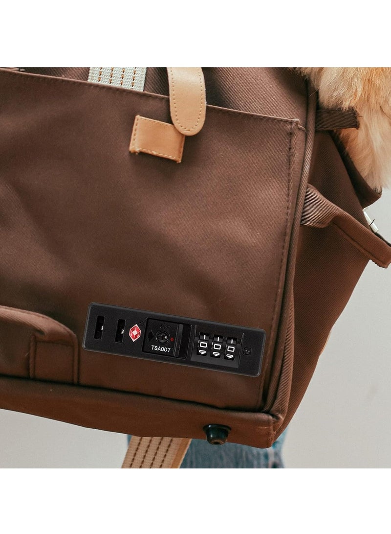 Portable Customs Code Lock, TSA Security Lock, Toolbox Bag Combination Zipper Fixed Lock, PC Luggage Lock Built in Sunk Lock Anti Theft Lock Black Tool