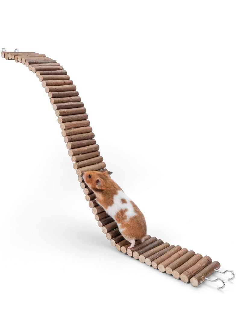 Animal Slide Animal Ladder Hamster Swing Toy Soft Ladder Toy Hamster Suspension Bridge Toy Long Climbing Wooden Ladder for Hamsters Mice Mouse And Other Small Animals