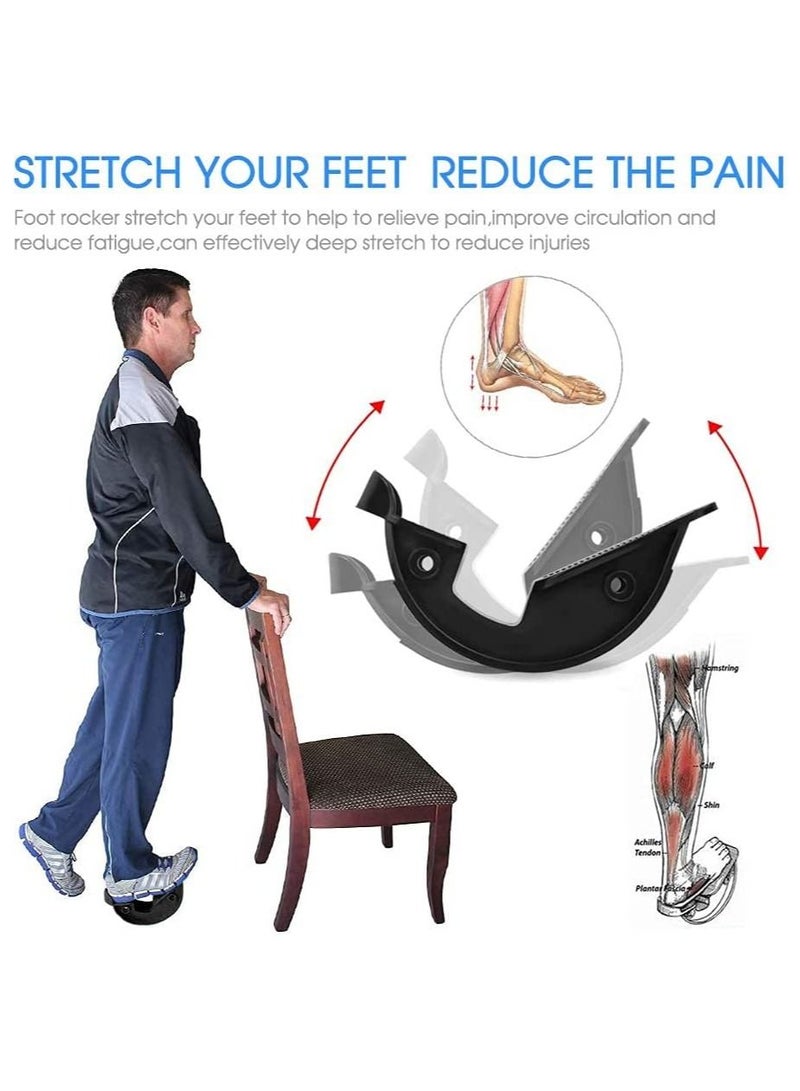Foot Rocker Calf Stretcher for Achilles Tendinitis Heel Feet Shin Splint Plantar Fasciitis Pain Relief Stretches Strained Leg Muscle Ankle Wedge Stretch Improves Flexibility