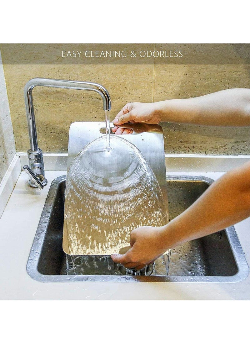 Cutting Board Chopping Board Cutting Block Mincing Mat Thick Stainless Steel Heavy Duty Non-Slip