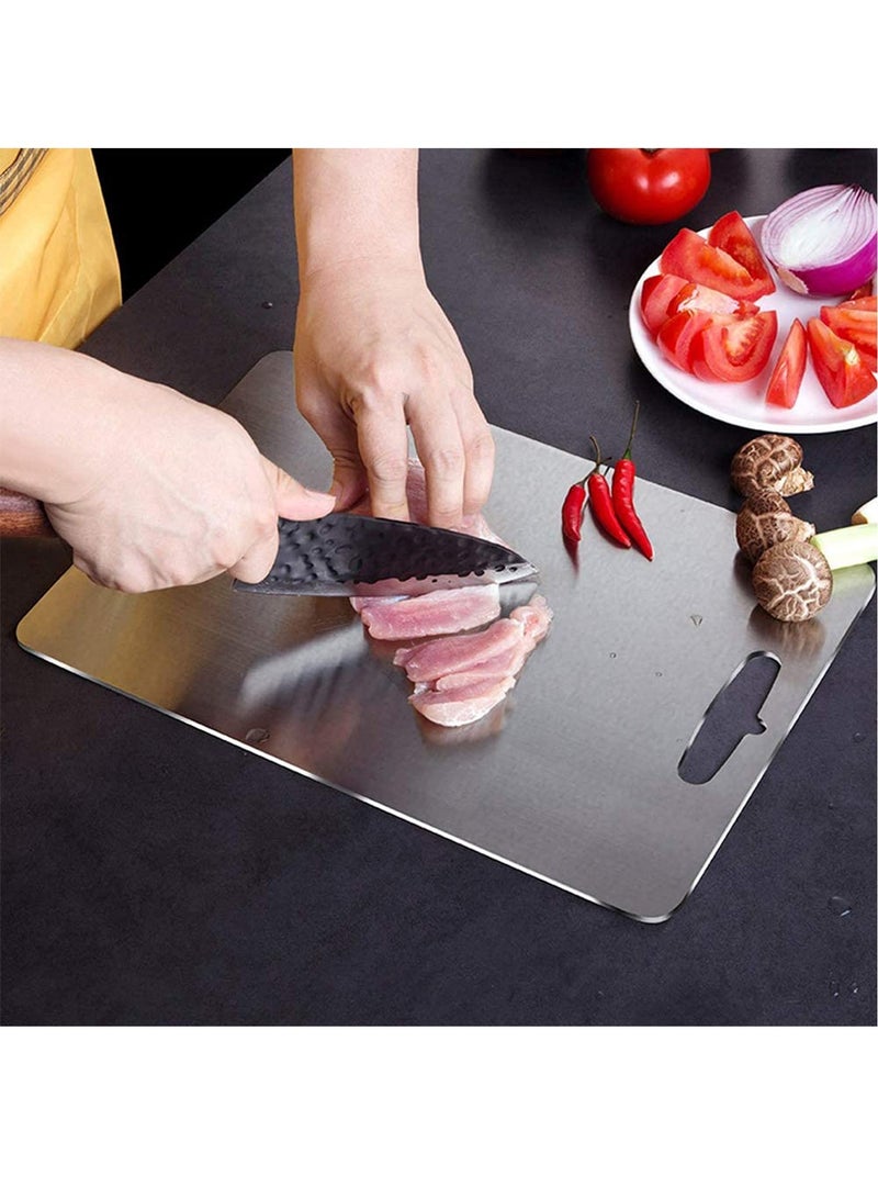 Cutting Board Chopping Board Cutting Block Mincing Mat Thick Stainless Steel Heavy Duty Non-Slip