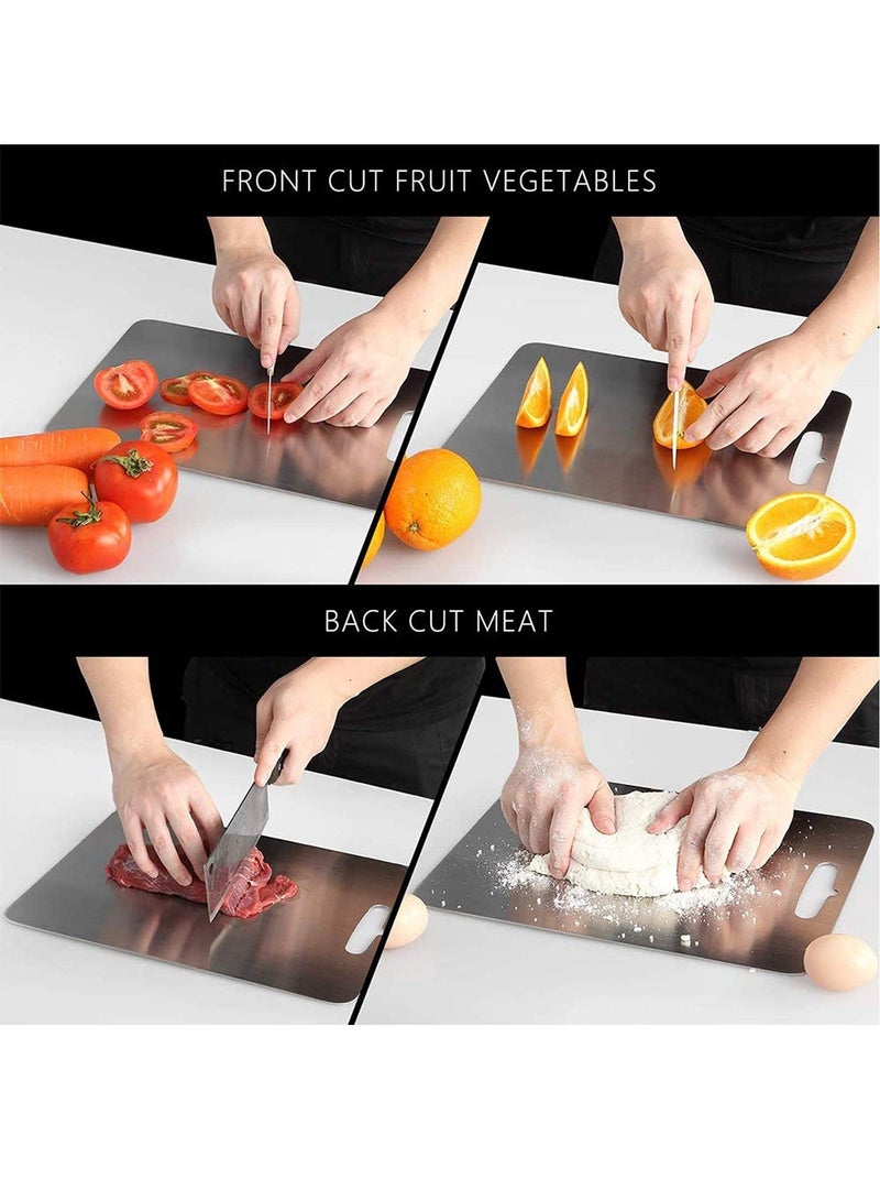 Cutting Board Chopping Board Cutting Block Mincing Mat Thick Stainless Steel Heavy Duty Non-Slip