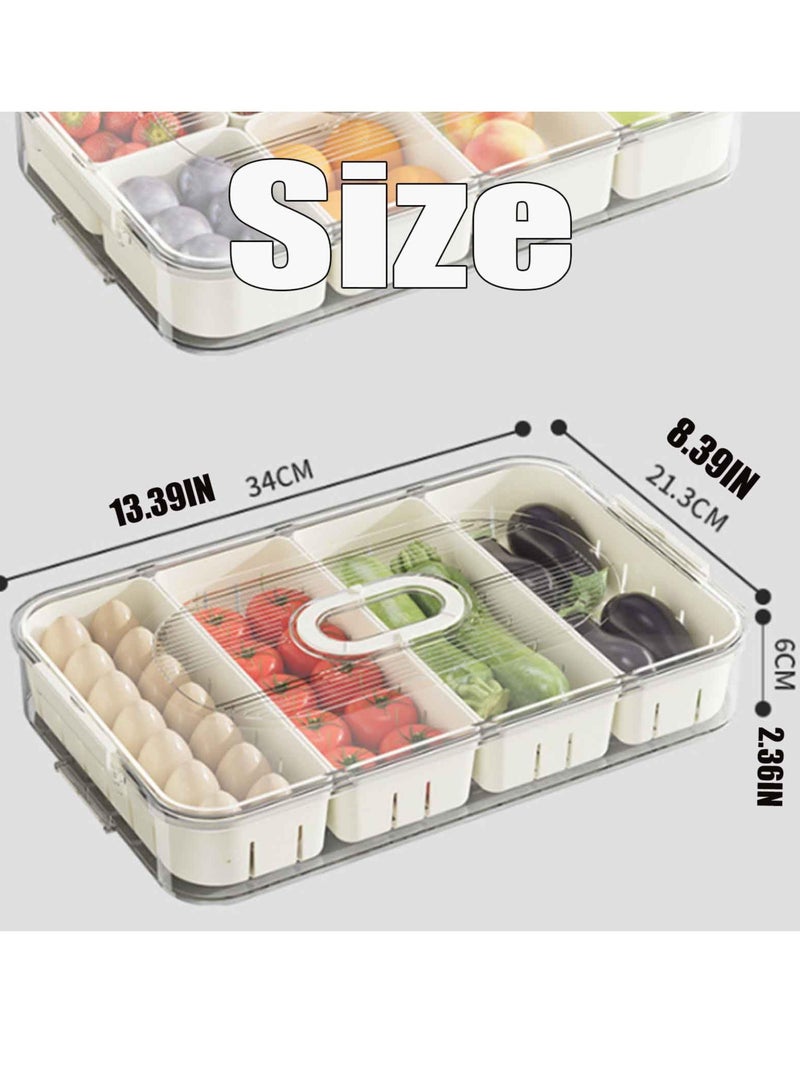 Car Charcuterie Box, 4 lattice Divided Charcuterie Box for Car, Snack Box Container, Car Charcuterie Boxes with Clear Lids and Handle, Food Grade Clear Organizer for Snackle, Candy, Fruits, Nuts