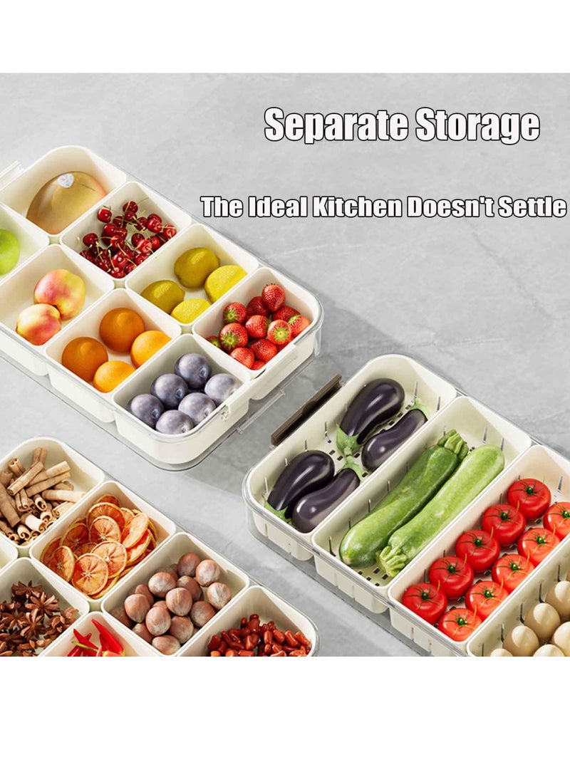 Car Charcuterie Box, 4 lattice Divided Charcuterie Box for Car, Snack Box Container, Car Charcuterie Boxes with Clear Lids and Handle, Food Grade Clear Organizer for Snackle, Candy, Fruits, Nuts