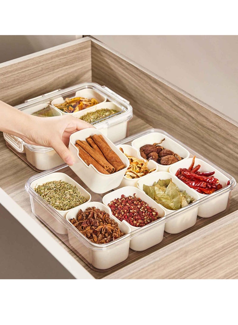 Car Charcuterie Box, 4 lattice Divided Charcuterie Box for Car, Snack Box Container, Car Charcuterie Boxes with Clear Lids and Handle, Food Grade Clear Organizer for Snackle, Candy, Fruits, Nuts